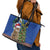 Uruguay Christmas Leather Tote Bag Pampas Cat With Folk Pattern - Wonder Print Shop