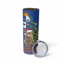 Uruguay Christmas Skinny Tumbler Pampas Cat With Folk Pattern - Wonder Print Shop