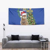 Uruguay Christmas Tapestry Pampas Cat With Folk Pattern - Wonder Print Shop