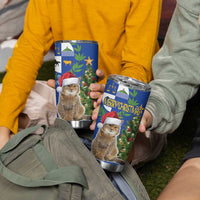 Uruguay Christmas Tumbler Cup Pampas Cat With Folk Pattern - Wonder Print Shop