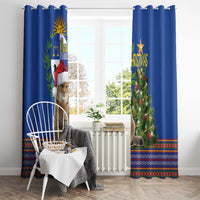 Uruguay Christmas Window Curtain Pampas Cat With Folk Pattern - Wonder Print Shop