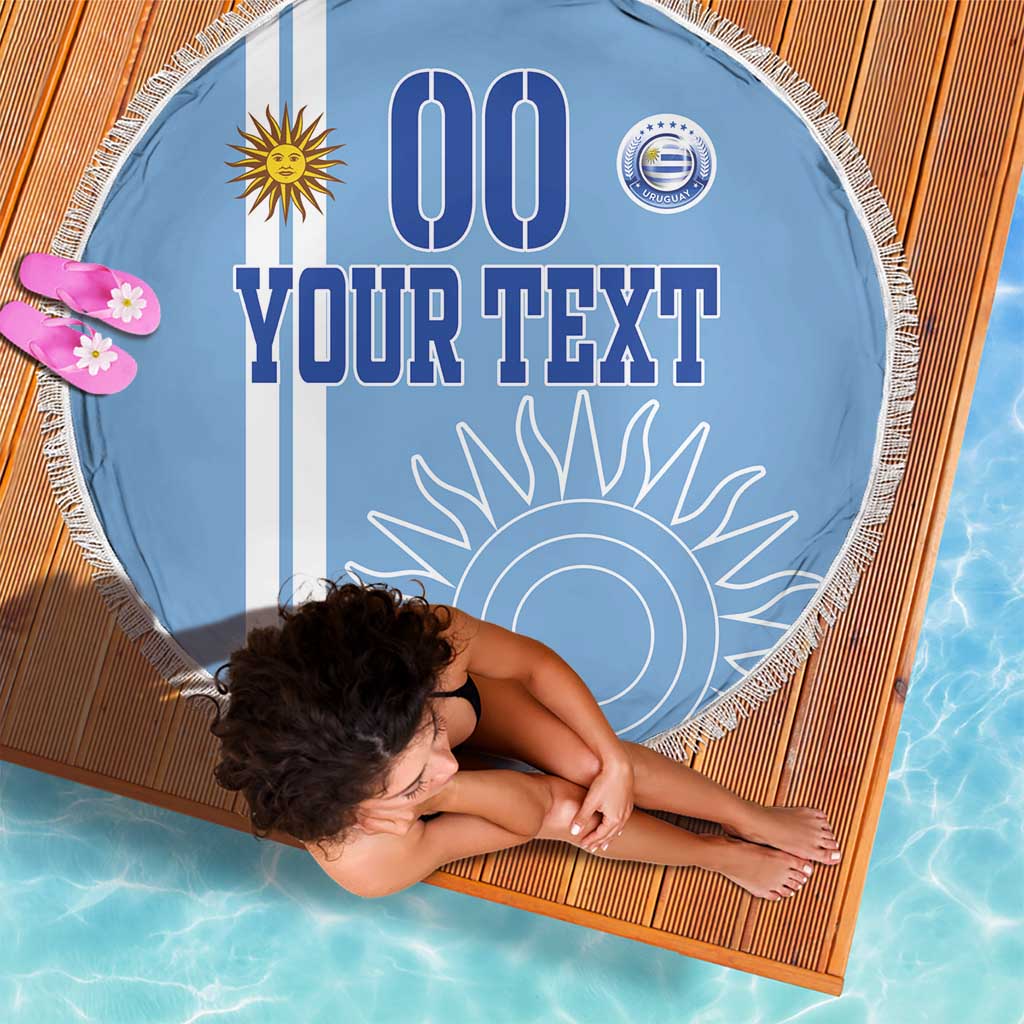 Custom Uruguay Football Beach Blanket Sun of May The Sky Blue - Wonder Print Shop