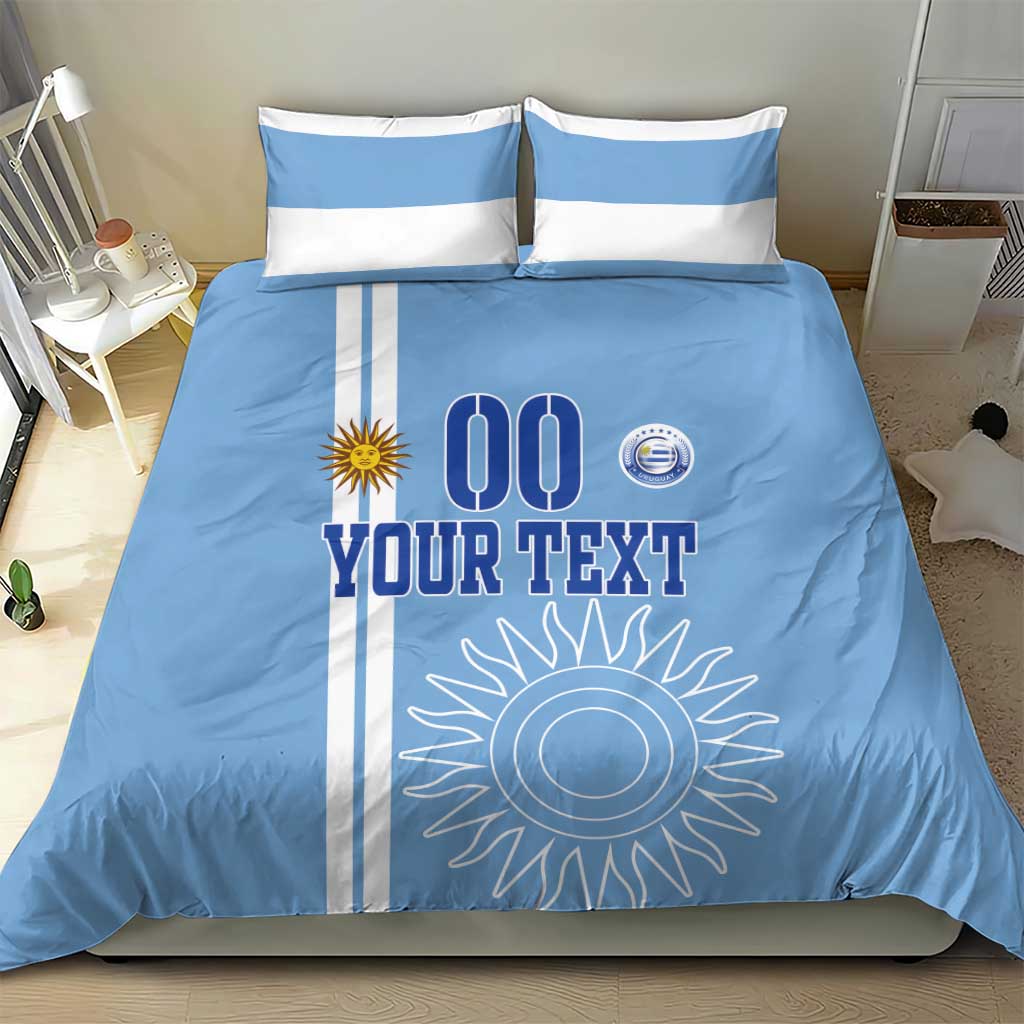 Custom Uruguay Football Bedding Set Sun of May The Sky Blue - Wonder Print Shop