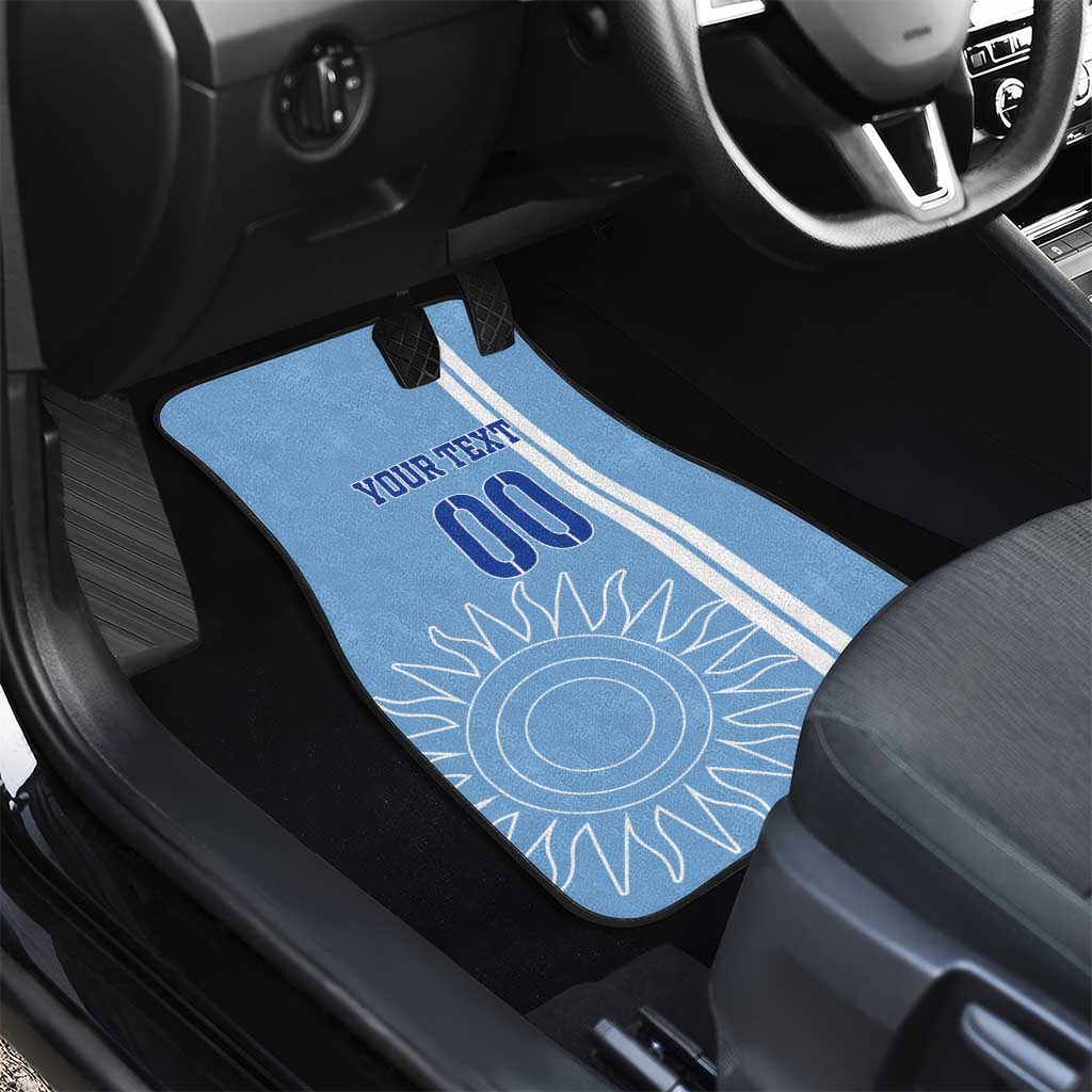 Custom Uruguay Football Car Mats Sun of May The Sky Blue - Wonder Print Shop
