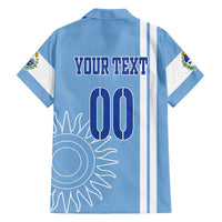 Custom Uruguay Football Family Matching Off Shoulder Short Dress and Hawaiian Shirt Sun of May The Sky Blue - Wonder Print Shop