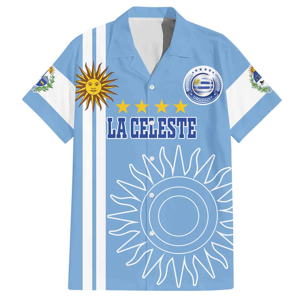 Custom Uruguay Football Family Matching Short Sleeve Bodycon Dress and Hawaiian Shirt Sun of May The Sky Blue - Wonder Print Shop