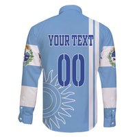 Custom Uruguay Football Family Matching Short Sleeve Bodycon Dress and Hawaiian Shirt Sun of May The Sky Blue - Wonder Print Shop