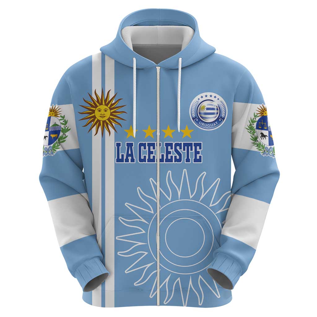 Custom Uruguay Football Hoodie Sun of May The Sky Blue - Wonder Print Shop