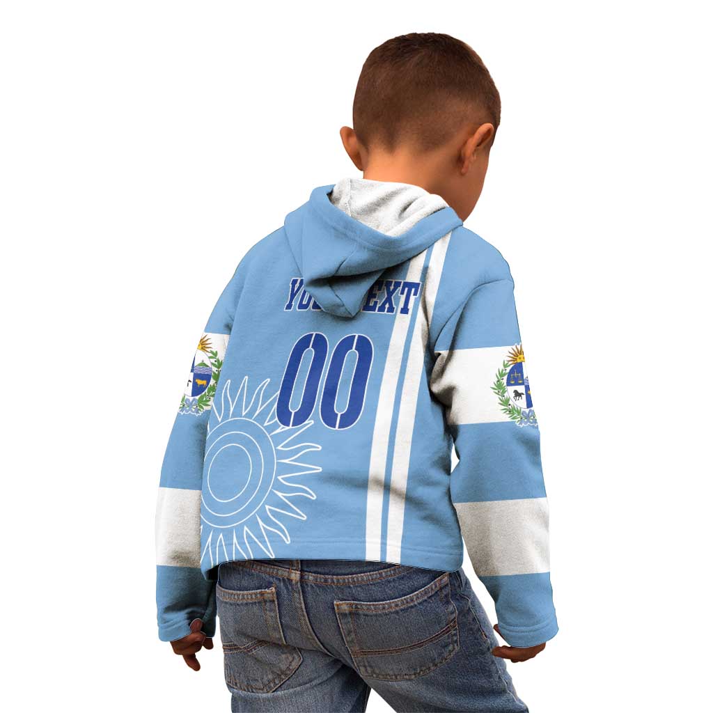 Custom Uruguay Football Kid Hoodie Sun of May The Sky Blue - Wonder Print Shop