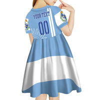 Custom Uruguay Football Kid Short Sleeve Dress Sun of May The Sky Blue - Wonder Print Shop