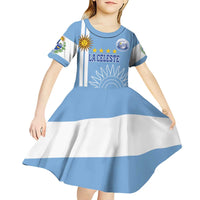 Custom Uruguay Football Kid Short Sleeve Dress Sun of May The Sky Blue - Wonder Print Shop