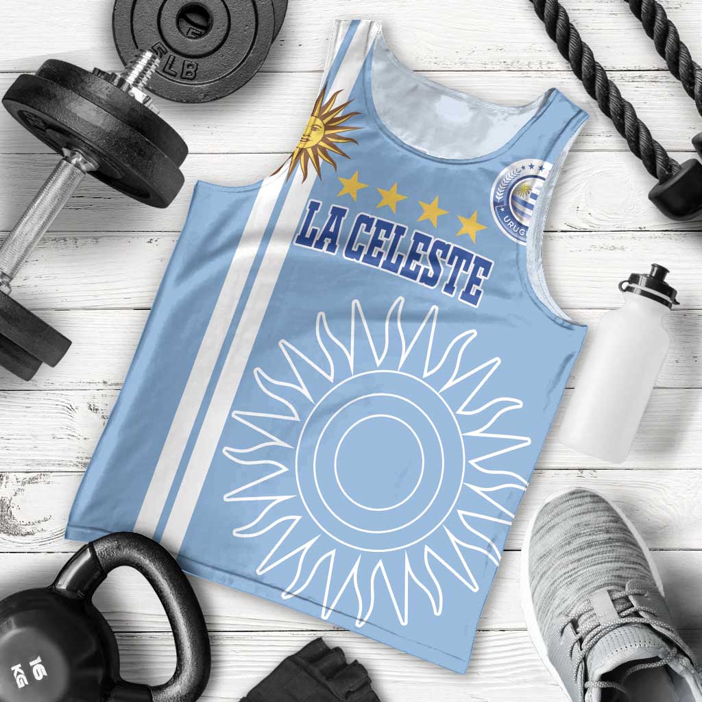Custom Uruguay Football Men Tank Top Sun of May The Sky Blue - Wonder Print Shop