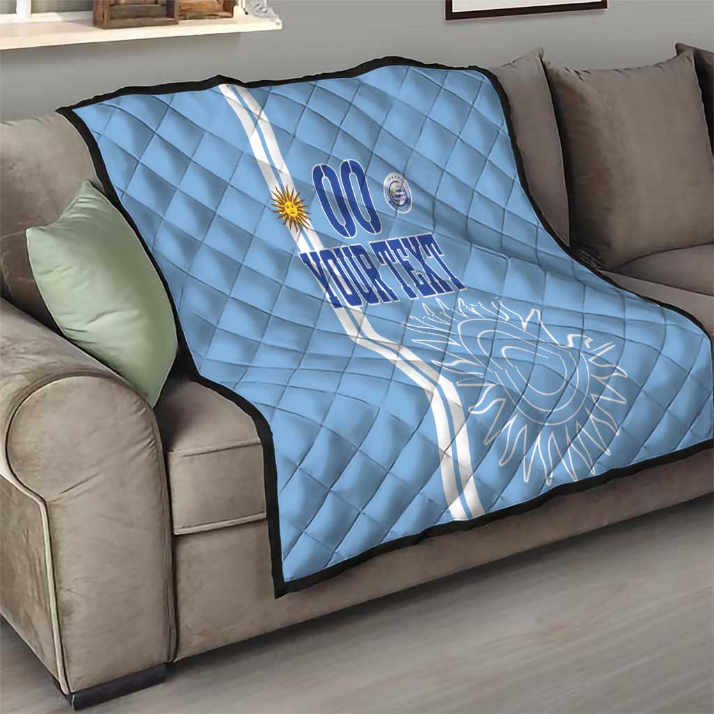 Custom Uruguay Football Quilt Sun of May The Sky Blue - Wonder Print Shop