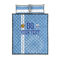 Custom Uruguay Football Quilt Bed Set Sun of May The Sky Blue - Wonder Print Shop