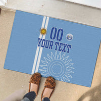 Custom Uruguay Football Rubber Doormat Sun of May The Sky Blue - Wonder Print Shop