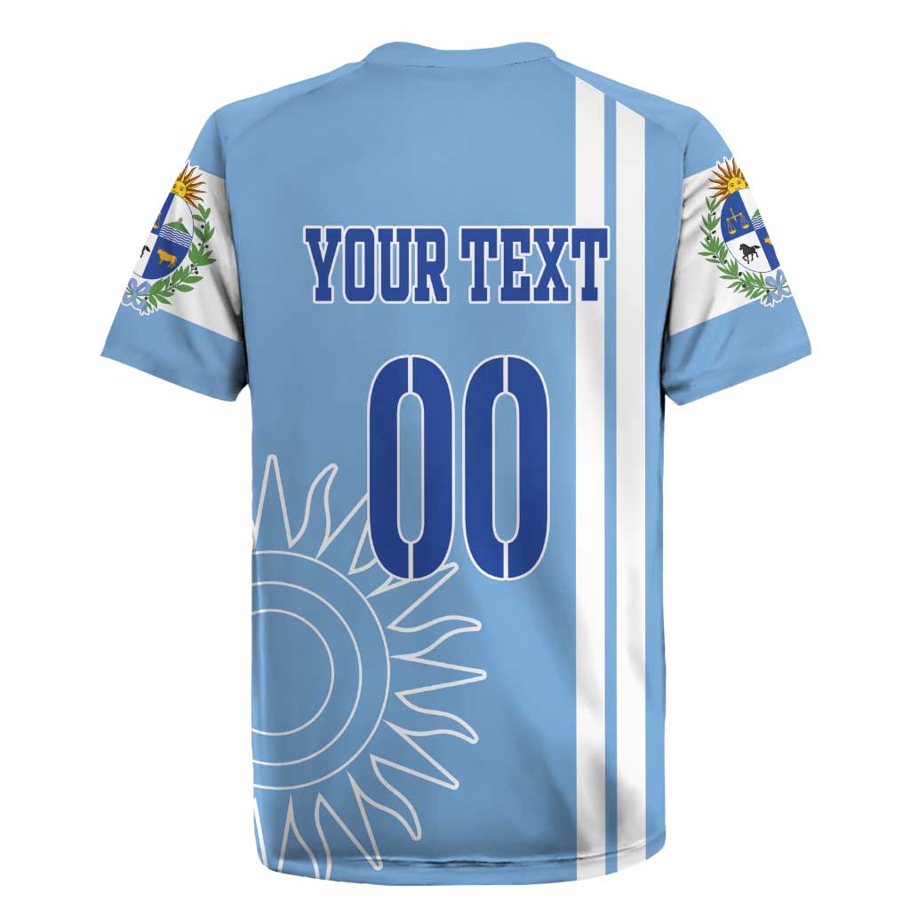 Custom Uruguay Football Rugby Jersey Sun of May The Sky Blue - Wonder Print Shop
