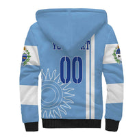 Custom Uruguay Football Sherpa Hoodie Sun of May The Sky Blue - Wonder Print Shop