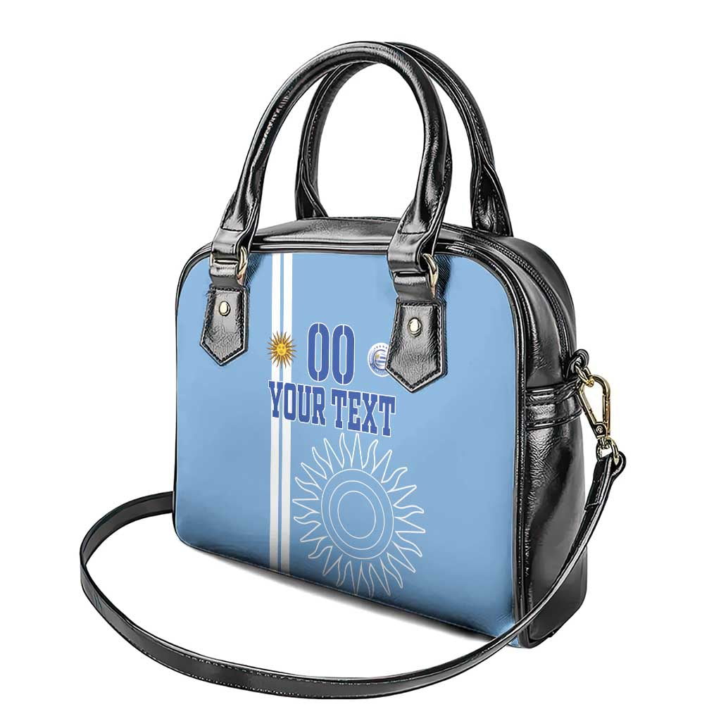 Custom Uruguay Football Shoulder Handbag Sun of May The Sky Blue