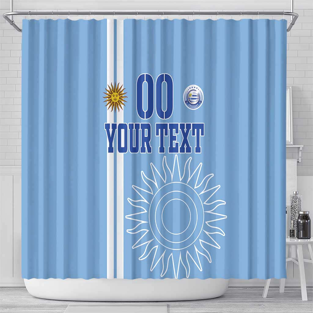 Custom Uruguay Football Shower Curtain Sun of May The Sky Blue