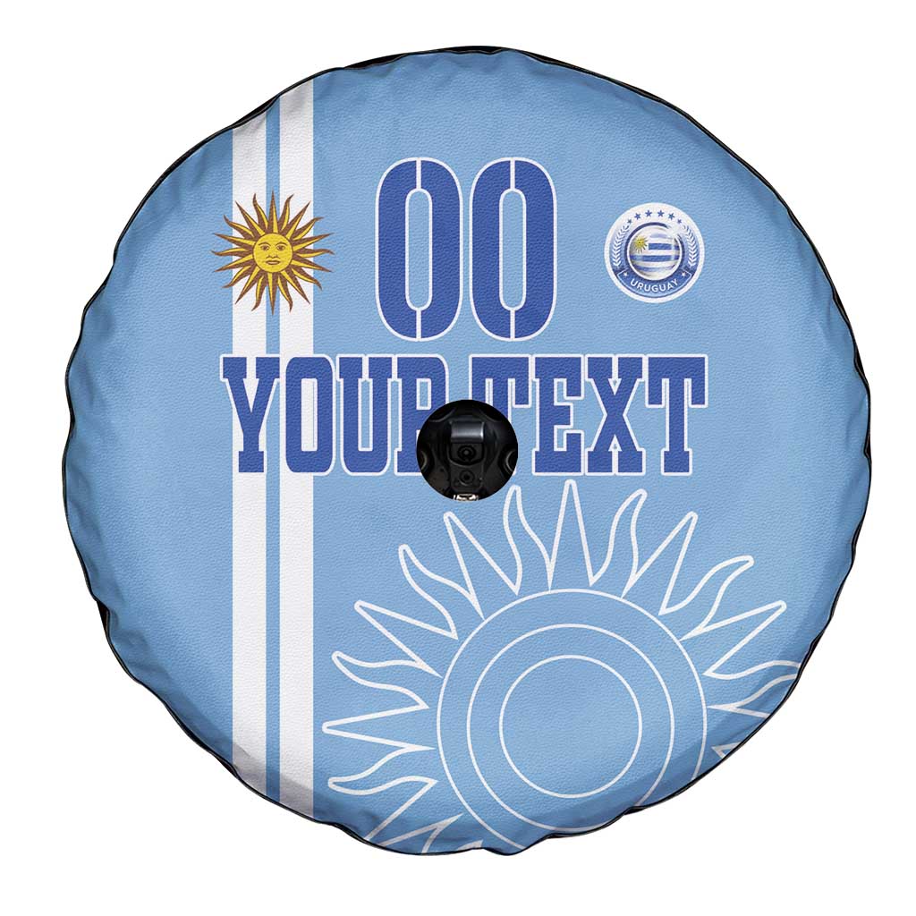 Custom Uruguay Football Spare Tire Cover Sun of May The Sky Blue - Wonder Print Shop
