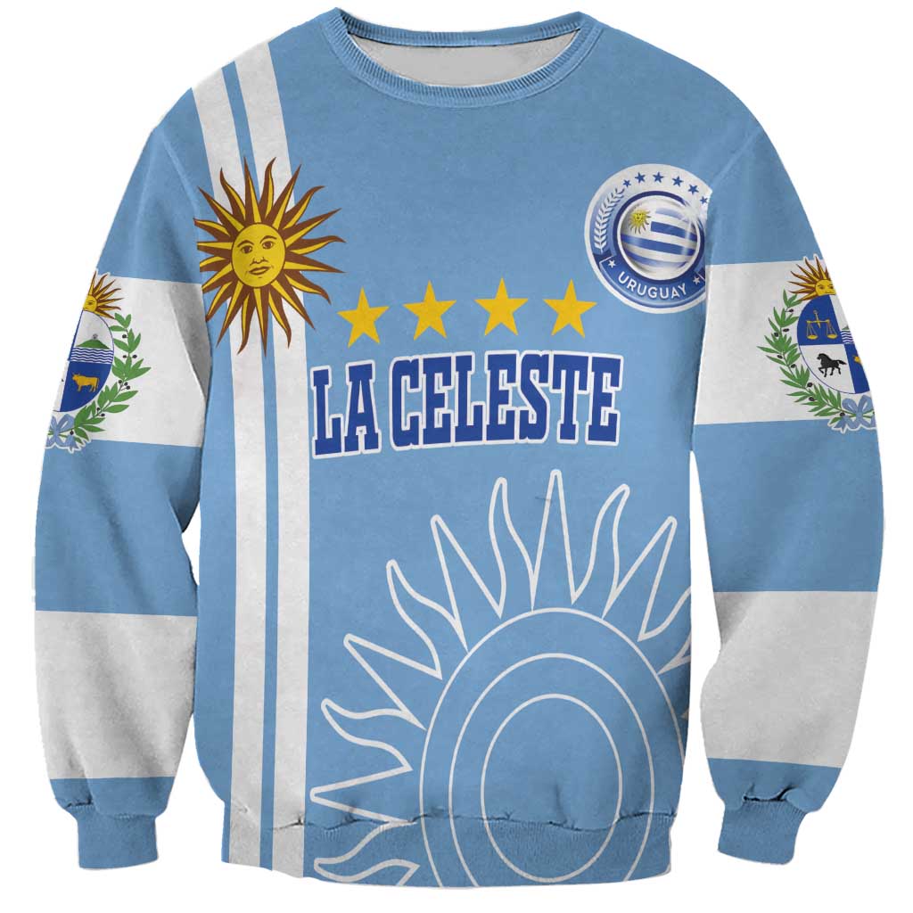 Custom Uruguay Football Sweatshirt Sun of May The Sky Blue - Wonder Print Shop
