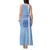 Custom Uruguay Football Tank Maxi Dress Sun of May The Sky Blue - Wonder Print Shop