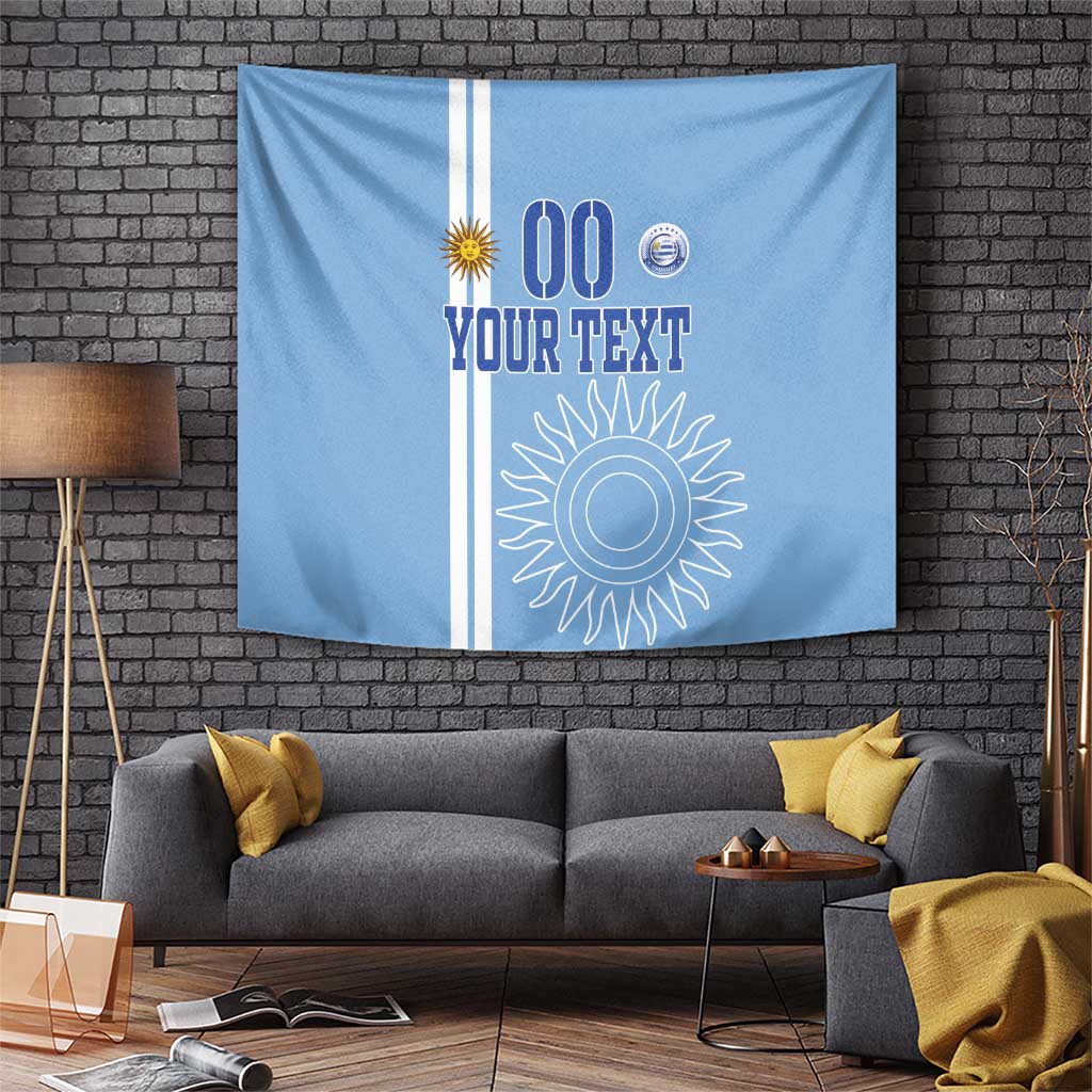 Custom Uruguay Football Tapestry Sun of May The Sky Blue - Wonder Print Shop