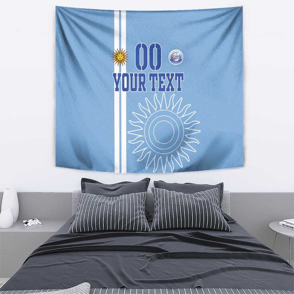 Custom Uruguay Football Tapestry Sun of May The Sky Blue - Wonder Print Shop