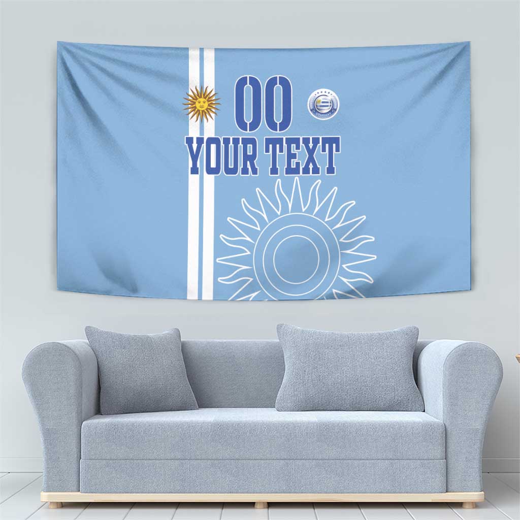 Custom Uruguay Football Tapestry Sun of May The Sky Blue - Wonder Print Shop