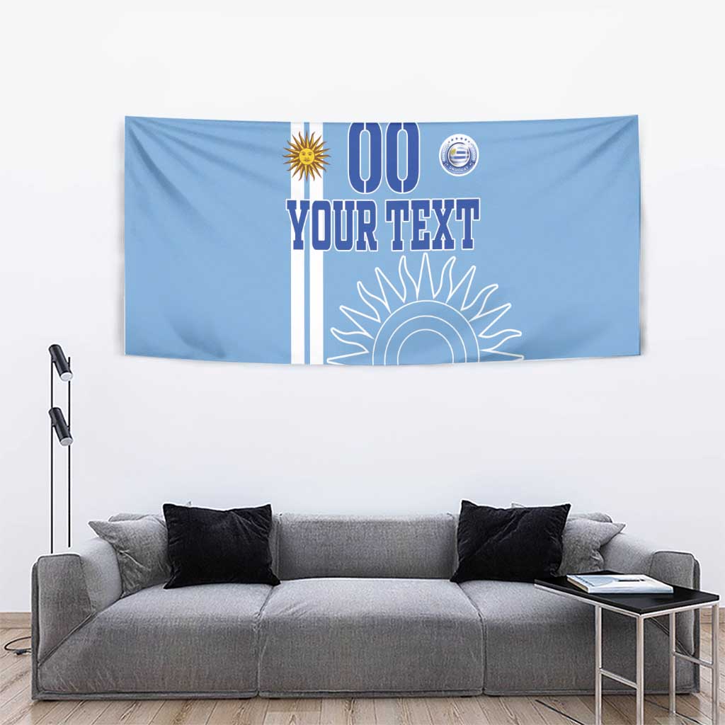 Custom Uruguay Football Tapestry Sun of May The Sky Blue - Wonder Print Shop