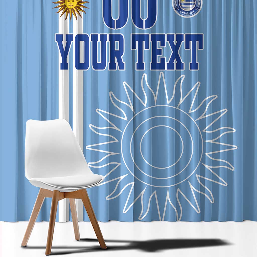 Custom Uruguay Football Window Curtain Sun of May The Sky Blue - Wonder Print Shop