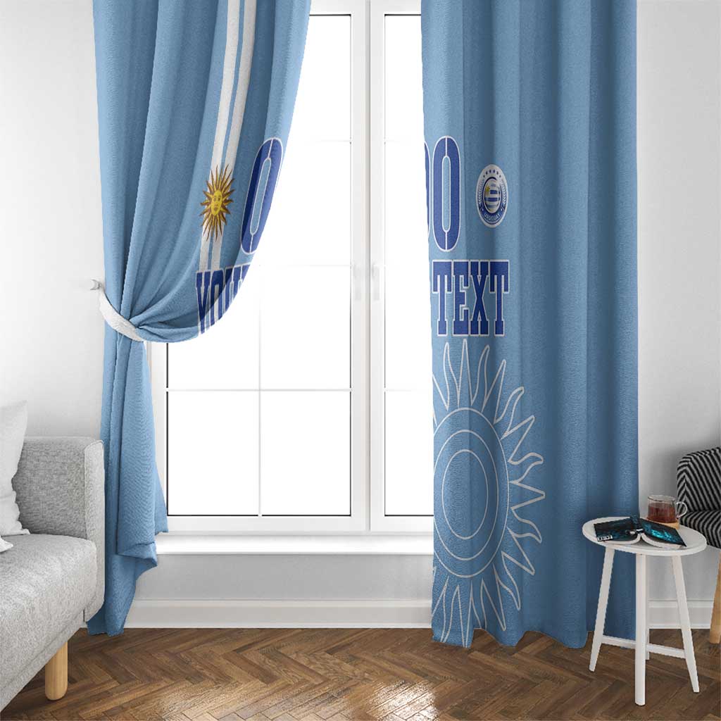 Custom Uruguay Football Window Curtain Sun of May The Sky Blue - Wonder Print Shop