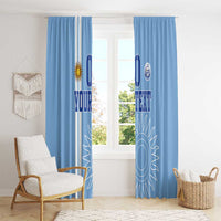 Custom Uruguay Football Window Curtain Sun of May The Sky Blue - Wonder Print Shop