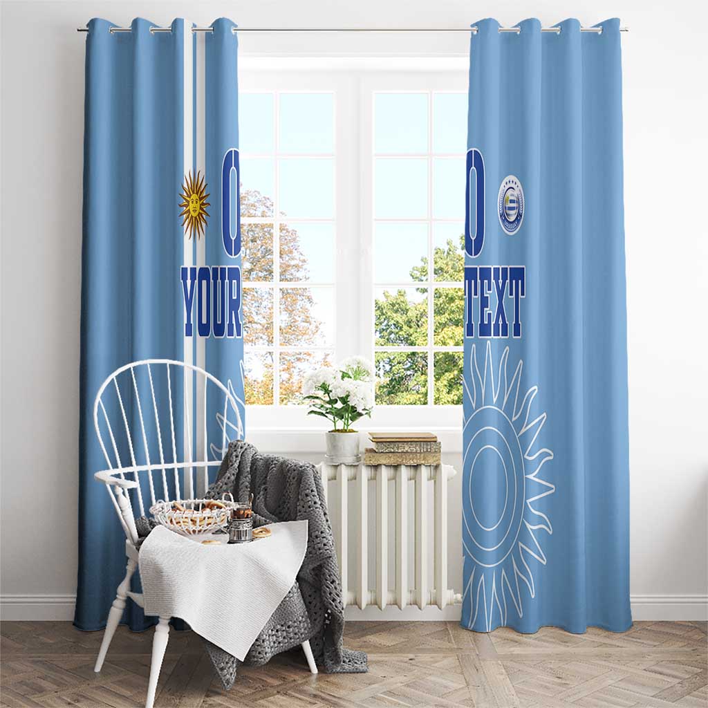 Custom Uruguay Football Window Curtain Sun of May The Sky Blue - Wonder Print Shop