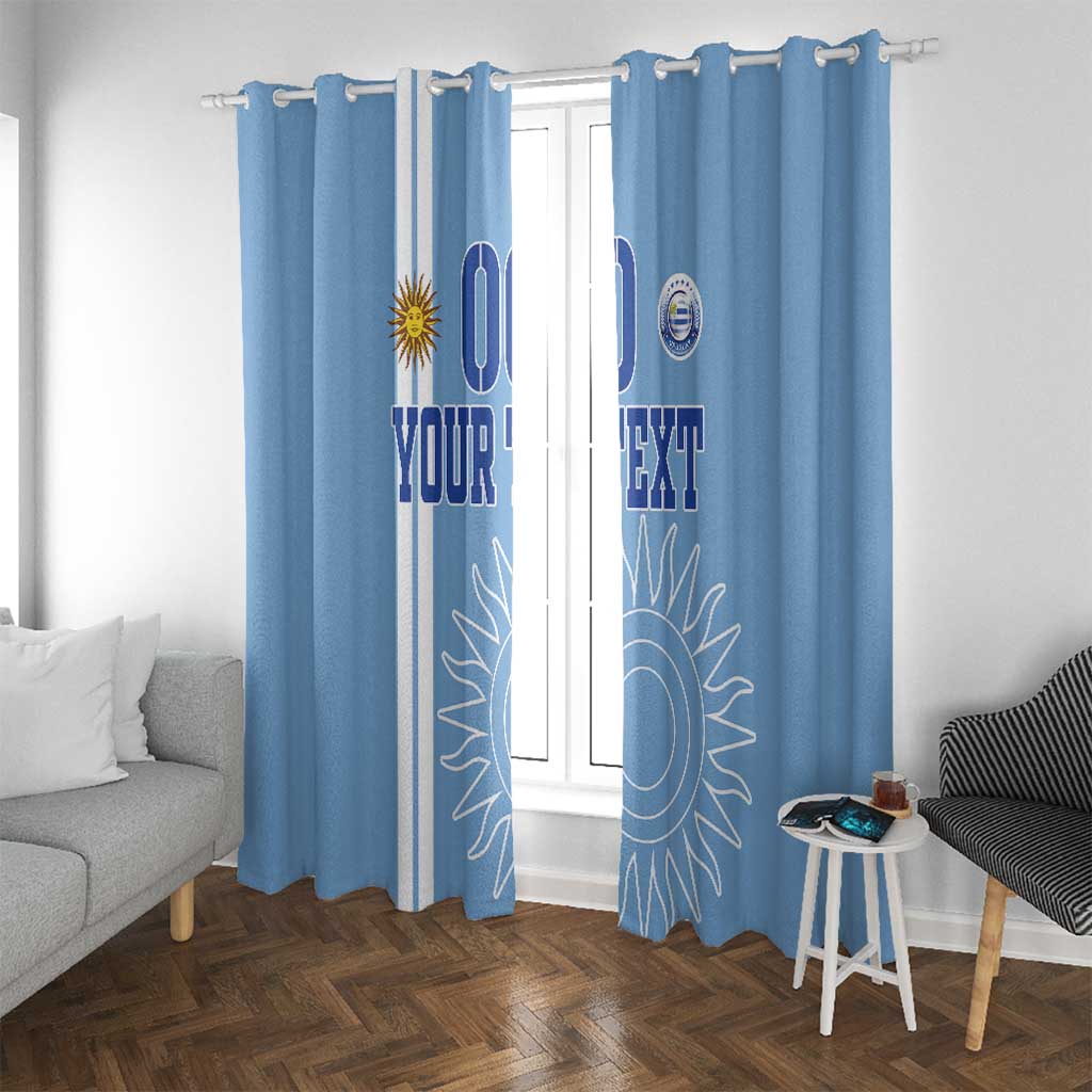 Custom Uruguay Football Window Curtain Sun of May The Sky Blue - Wonder Print Shop
