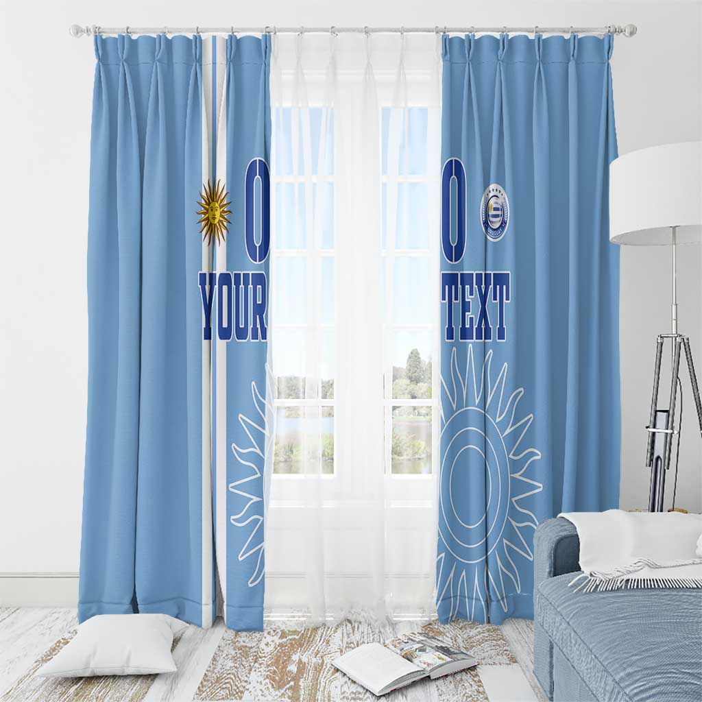 Custom Uruguay Football Window Curtain Sun of May The Sky Blue - Wonder Print Shop