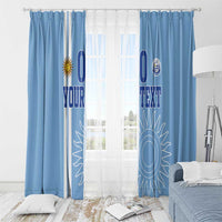 Custom Uruguay Football Window Curtain Sun of May The Sky Blue - Wonder Print Shop