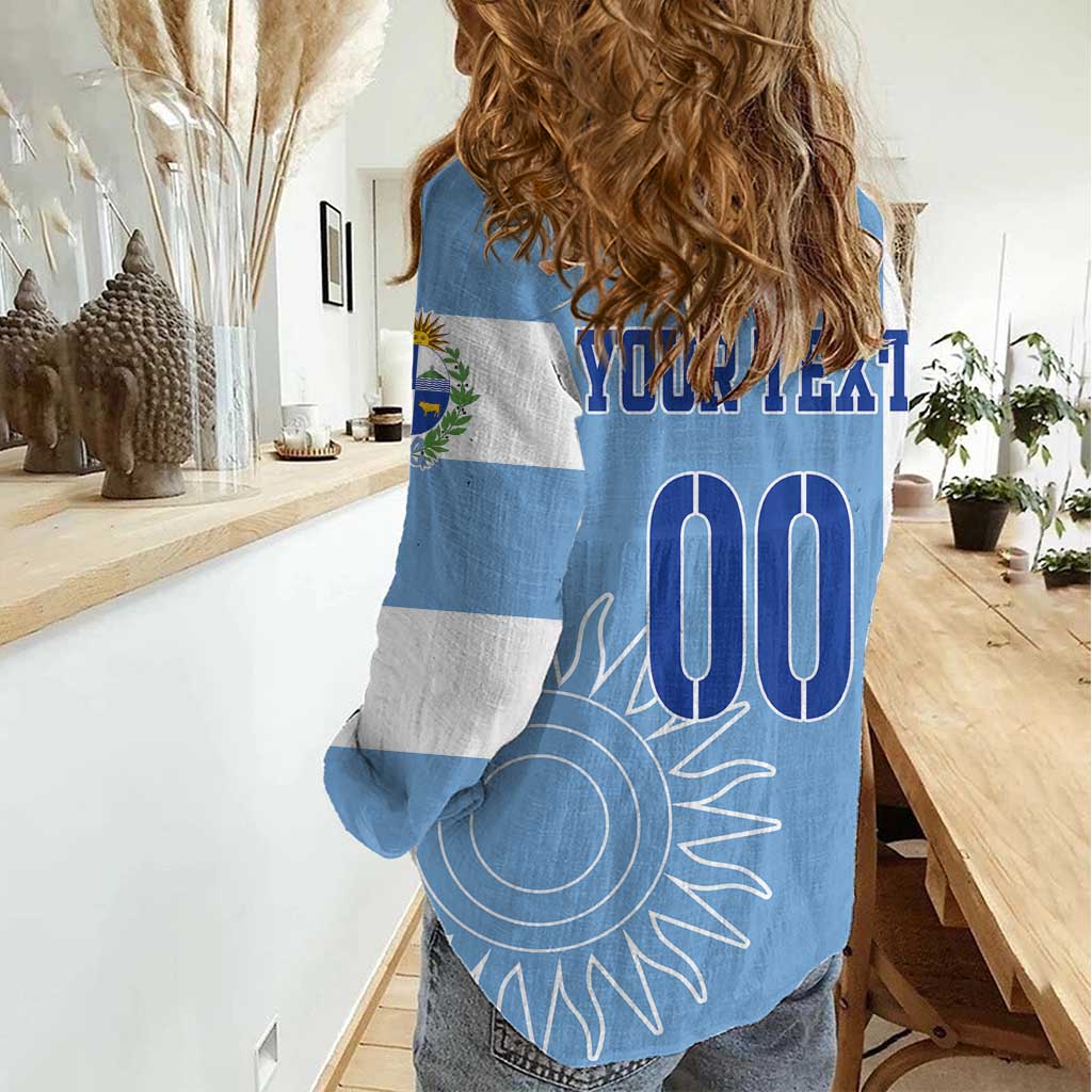 Custom Uruguay Football Women Casual Shirt Sun of May The Sky Blue - Wonder Print Shop