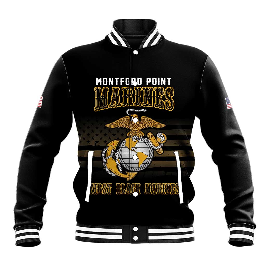 Montford Point Marines Baseball Jacket First Black Marines USMC Military - Wonder Print Shop