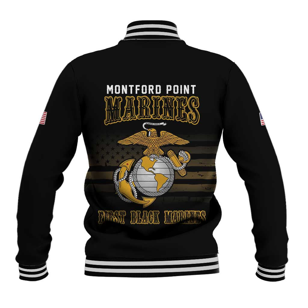 Montford Point Marines Baseball Jacket First Black Marines USMC Military - Wonder Print Shop