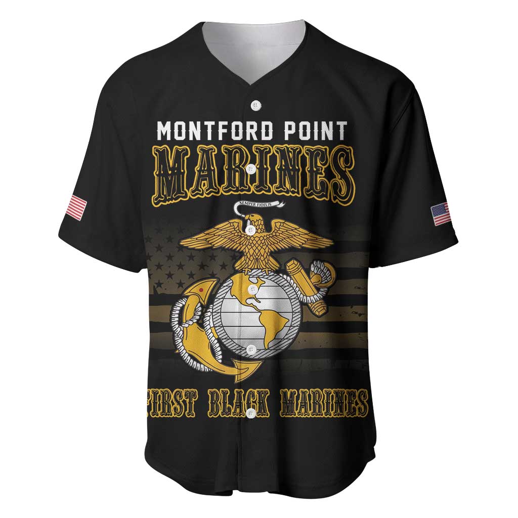 Montford Point Marines Baseball Jersey First Black Marines USMC Military - Wonder Print Shop