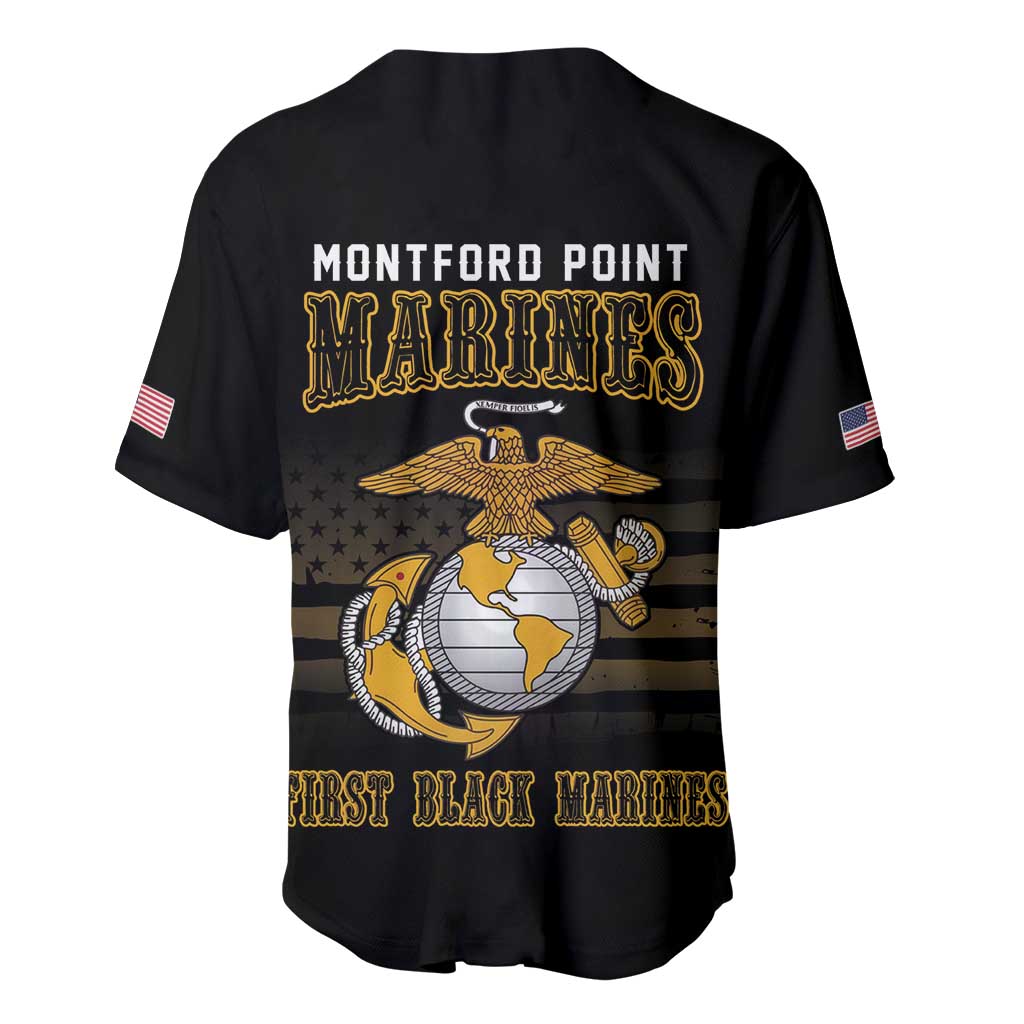 Montford Point Marines Baseball Jersey First Black Marines USMC Military - Wonder Print Shop