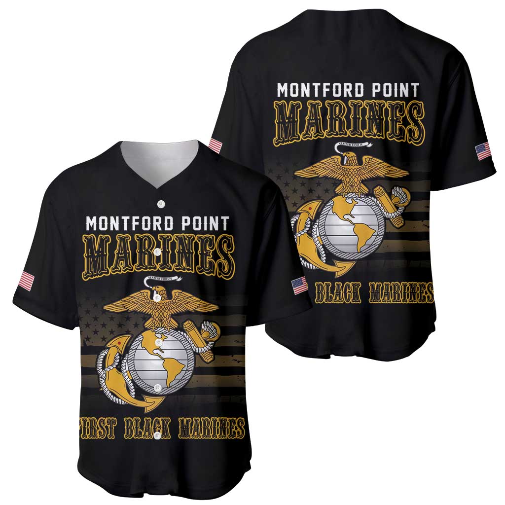 Montford Point Marines Baseball Jersey First Black Marines USMC Military - Wonder Print Shop