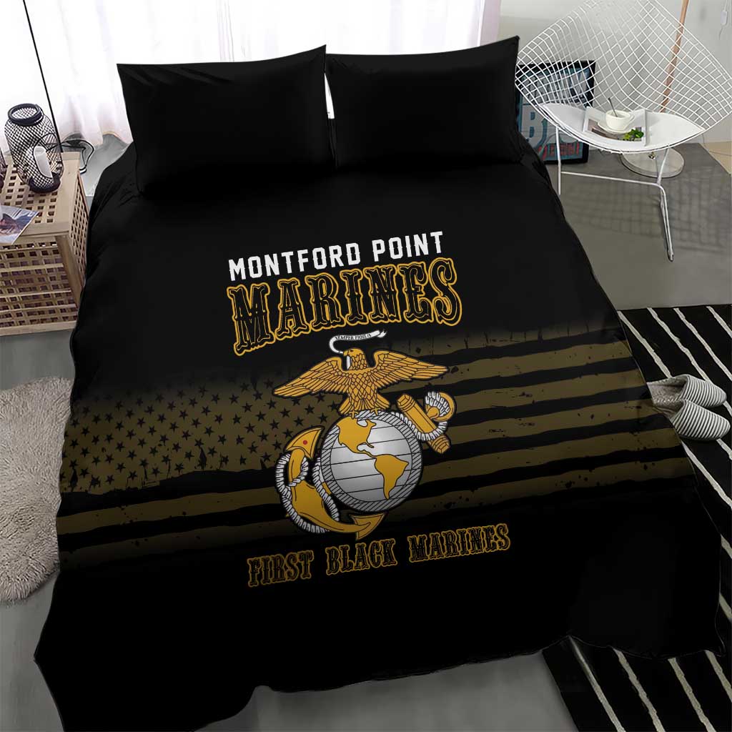 Montford Point Marines Bedding Set First Black Marines USMC Military - Wonder Print Shop