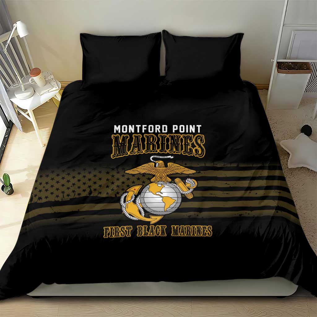 Montford Point Marines Bedding Set First Black Marines USMC Military - Wonder Print Shop