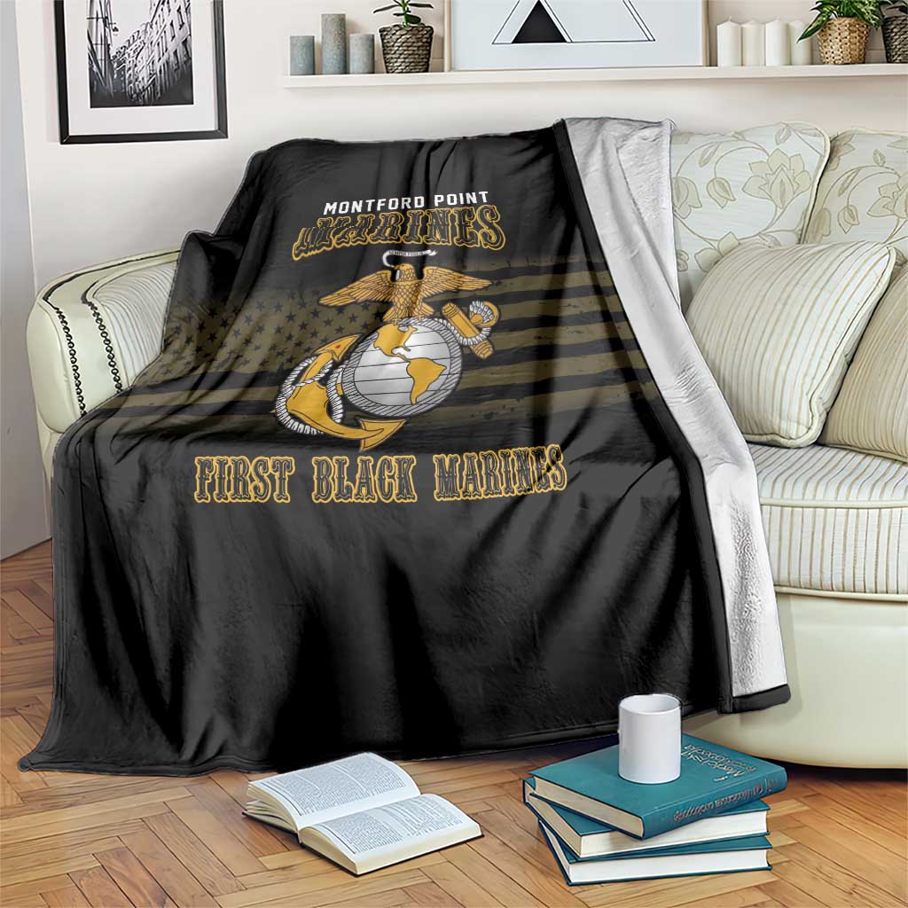 Montford Point Marines Blanket First Black Marines USMC Military - Wonder Print Shop