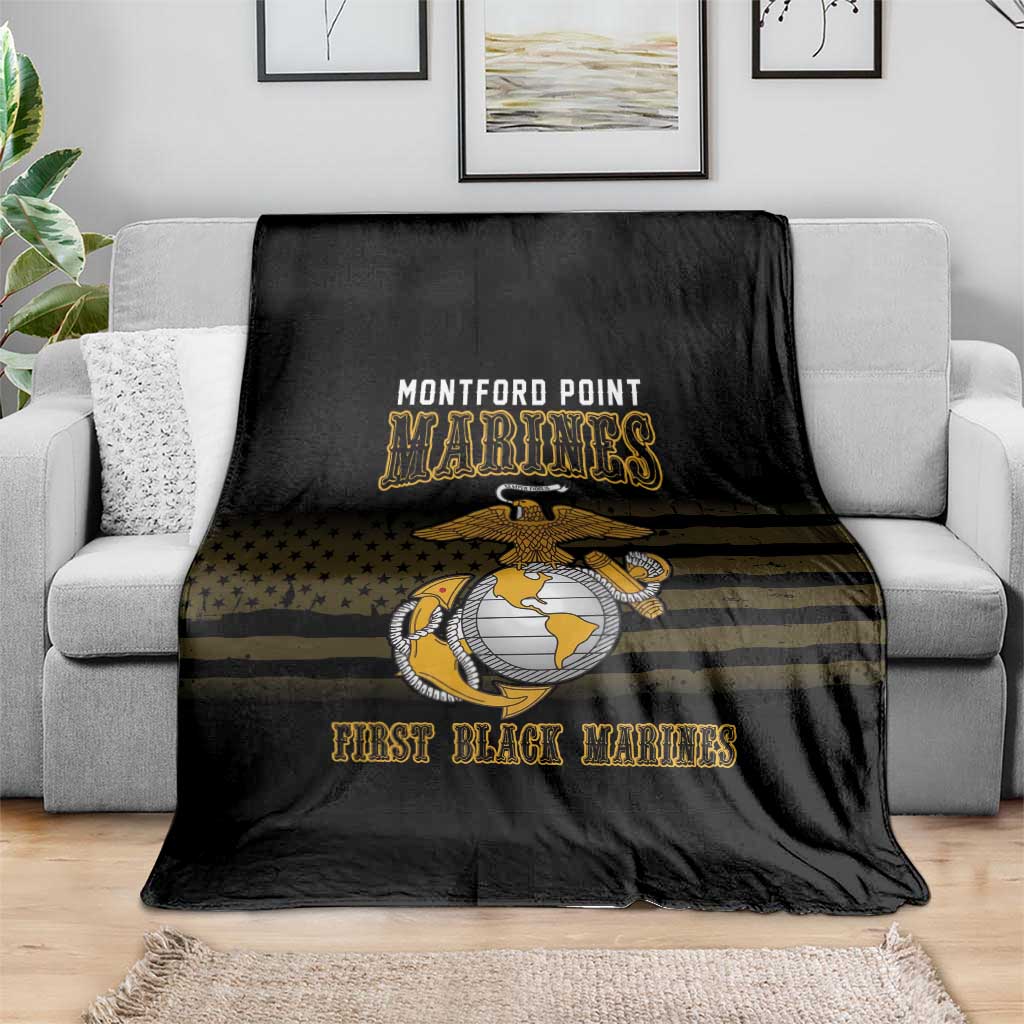 Montford Point Marines Blanket First Black Marines USMC Military - Wonder Print Shop