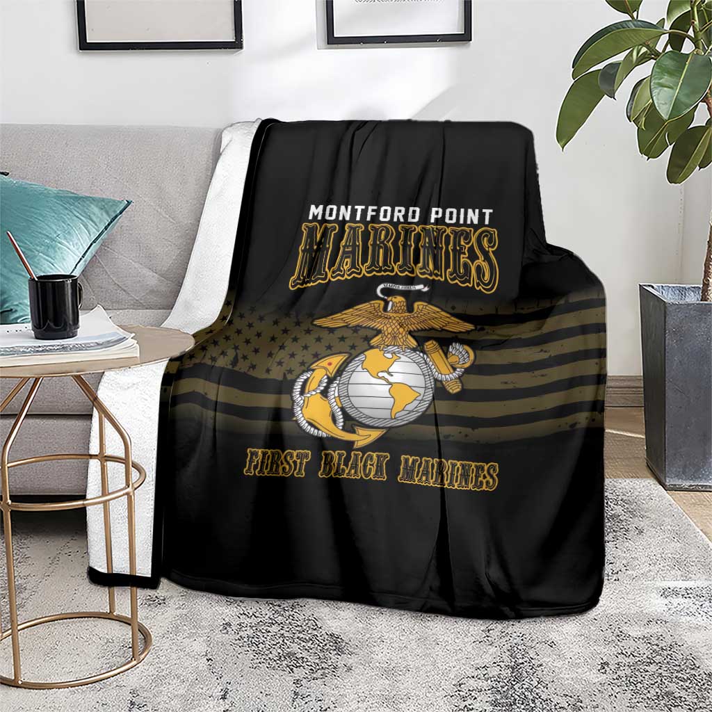 Montford Point Marines Blanket First Black Marines USMC Military - Wonder Print Shop