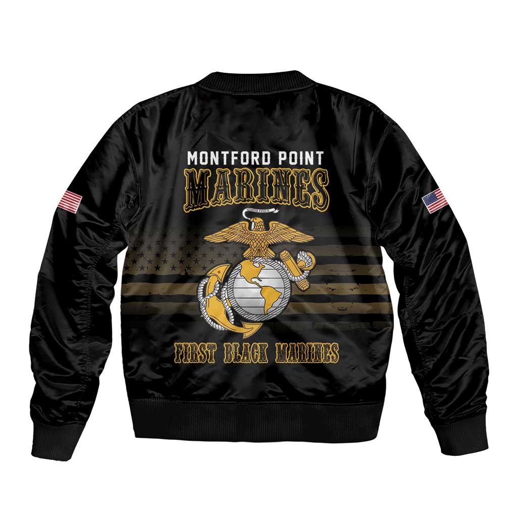 Montford Point Marines Bomber Jacket First Black Marines USMC Military - Wonder Print Shop