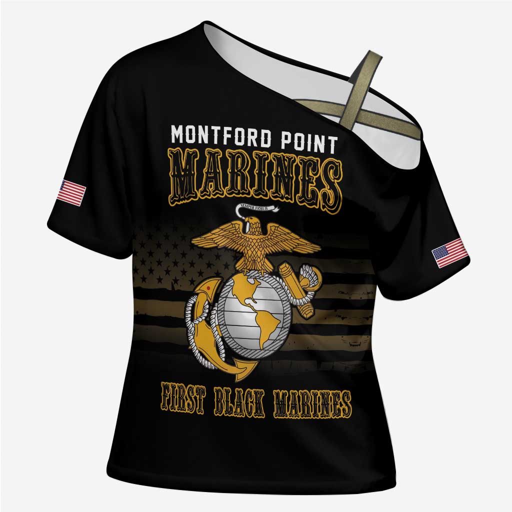 Montford Point Marines Cross Shoulder Shirt First Black Marines USMC Military - Wonder Print Shop